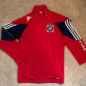 MLS CHICAGO FIRE WARM UP JACKET SZ 2XS RUNS LARGE